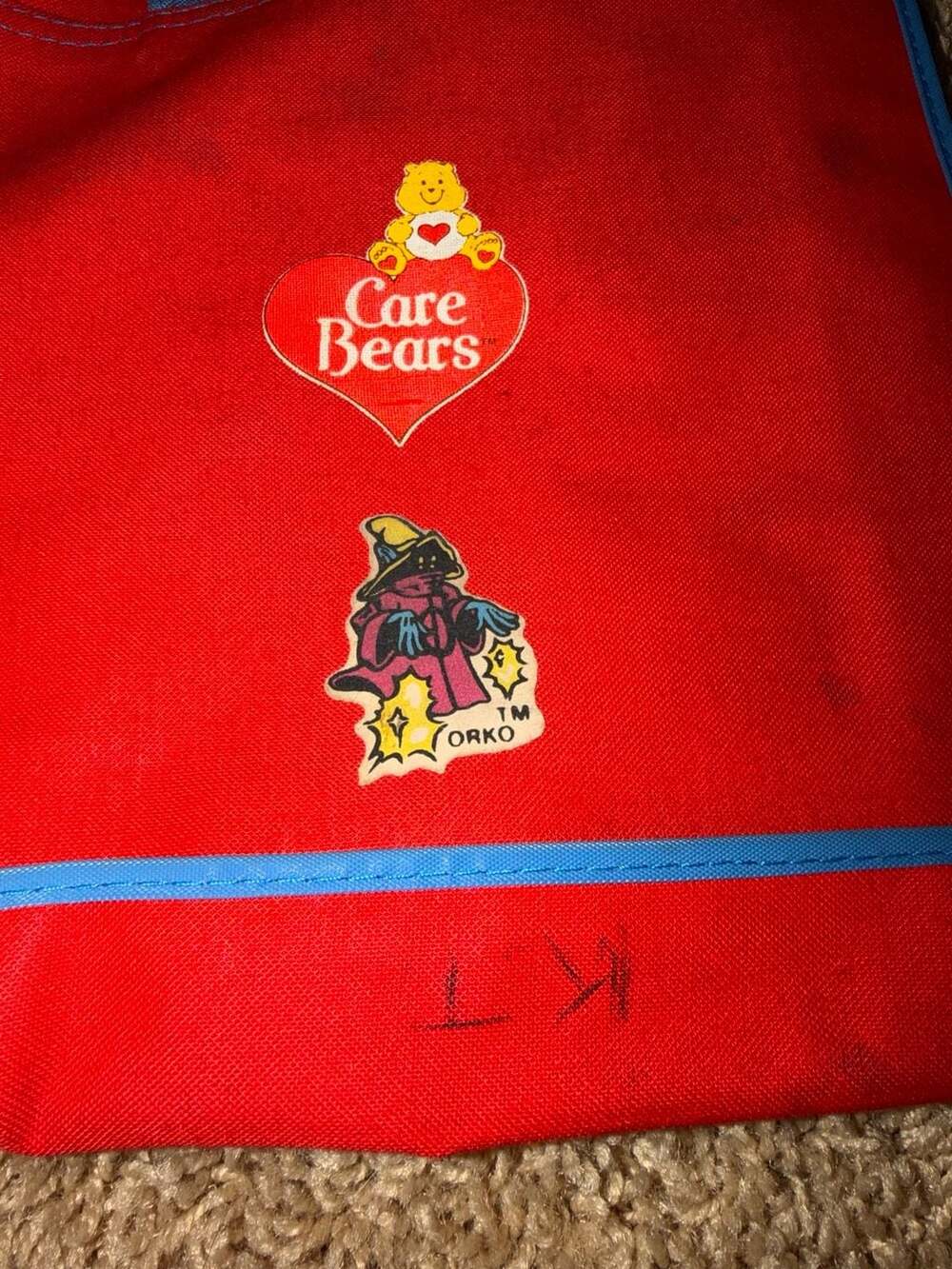 Vintage 1980s Care Bears Red and Blue Canvas Tote Bag - Picture 3 of 4
